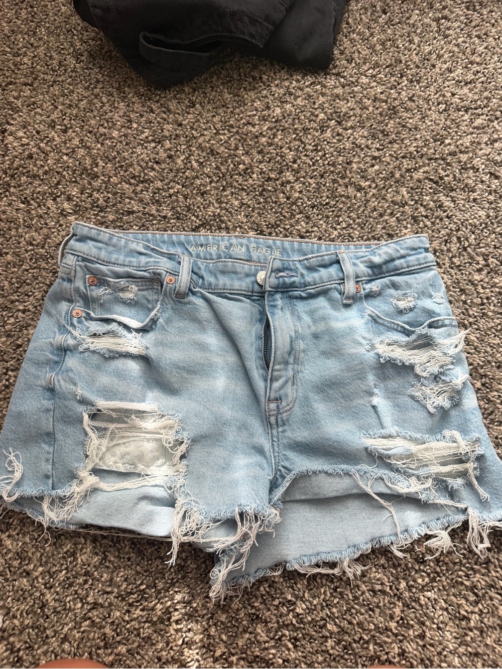American Eagle Outfitters Light Wash Distressed Denim Shorts